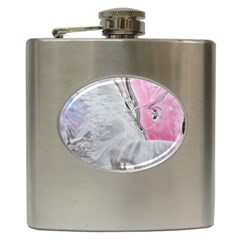 Abstract marbling collage Hip Flask (6 oz)