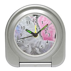 Abstract marbling collage Travel Alarm Clock