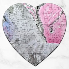 Abstract marbling collage Jigsaw Puzzle (Heart)