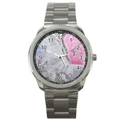 Abstract marbling collage Sport Metal Watch