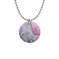 Abstract marbling collage 1  Button Necklace