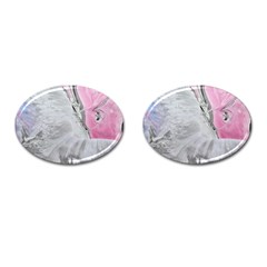 Abstract marbling collage Cufflinks (Oval)