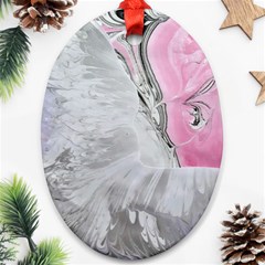 Abstract marbling collage Oval Ornament (Two Sides)