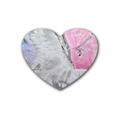 Abstract marbling collage Heart Coaster (4 pack) 