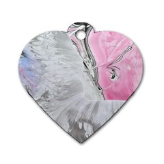 Abstract marbling collage Dog Tag Heart (One Side)