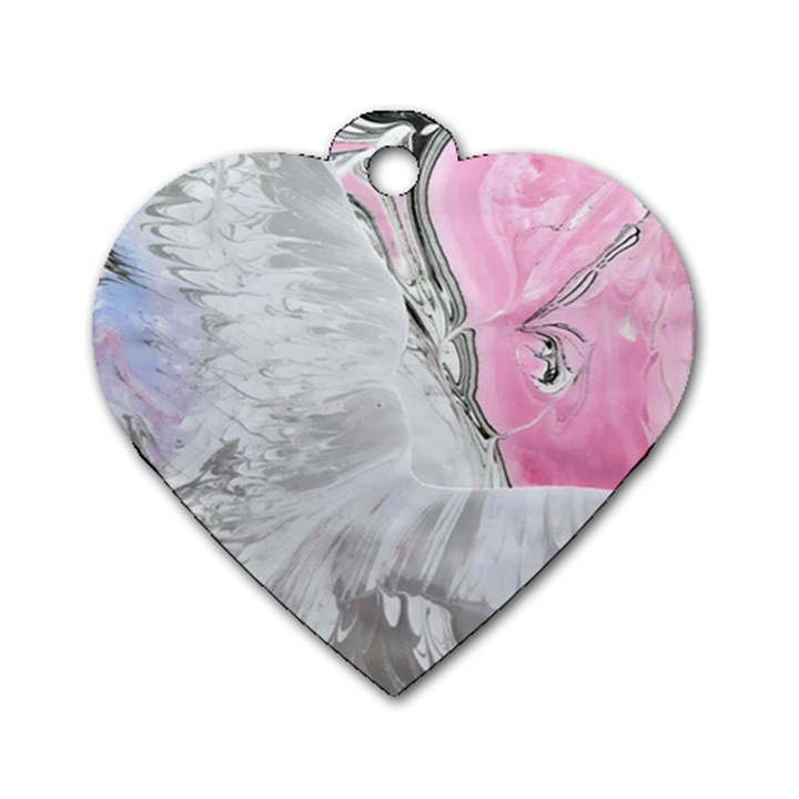 Abstract marbling collage Dog Tag Heart (One Side)