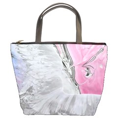 Abstract marbling collage Bucket Bag