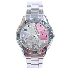 Abstract marbling collage Stainless Steel Analogue Watch