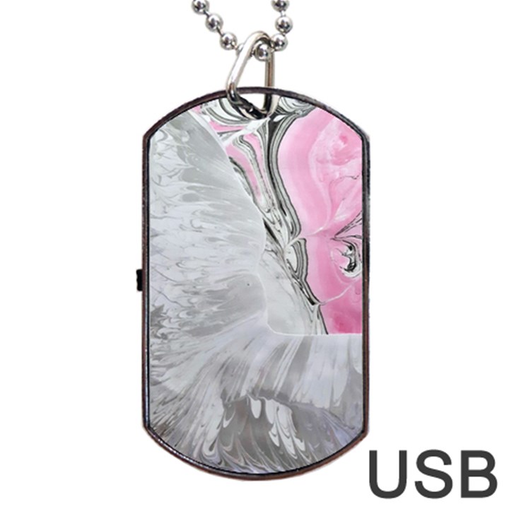 Abstract marbling collage Dog Tag USB Flash (One Side)