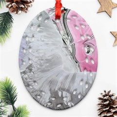 Abstract marbling collage Ornament (Oval Filigree)