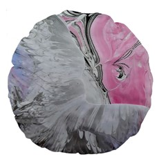 Abstract marbling collage Large 18  Premium Round Cushions