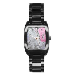 Abstract marbling collage Stainless Steel Barrel Watch