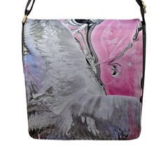 Abstract marbling collage Flap Closure Messenger Bag (L)