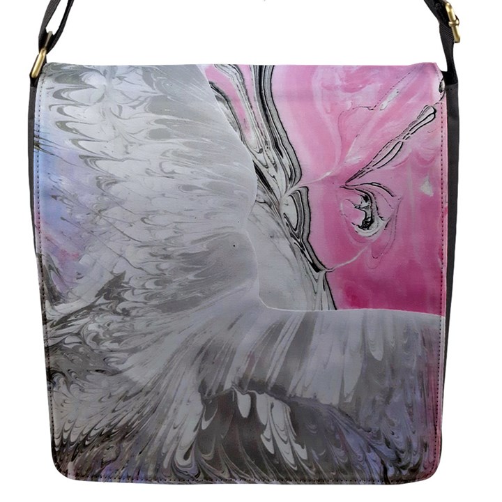 Abstract marbling collage Flap Closure Messenger Bag (S)