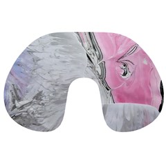 Abstract marbling collage Travel Neck Pillow