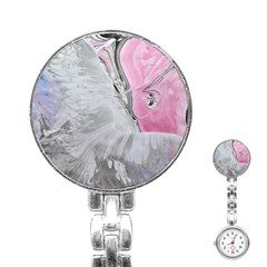 Abstract marbling collage Stainless Steel Nurses Watch