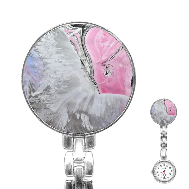 Abstract marbling collage Stainless Steel Nurses Watch