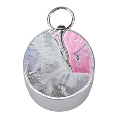 Abstract marbling collage Mini Silver Compasses