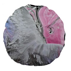 Abstract marbling collage Large 18  Premium Flano Round Cushions