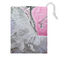 Abstract marbling collage Drawstring Pouch (4XL)