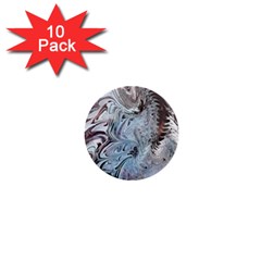 Painted feathers 1  Mini Buttons (10 pack) 