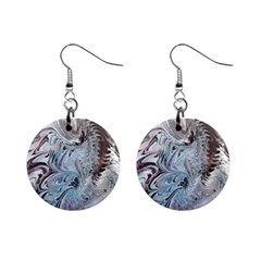 Painted feathers Mini Button Earrings