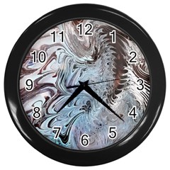 Painted feathers Wall Clock (Black)