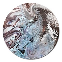 Painted feathers Magnet 5  (Round)