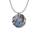 Painted feathers 1  Button Necklace Front