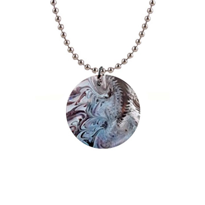 Painted feathers 1  Button Necklace