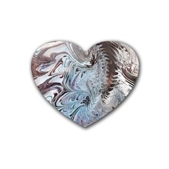 Painted feathers Rubber Coaster (Heart) 