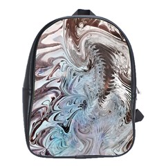 Painted Feathers School Bag (large) by kaleidomarblingart