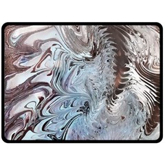 Painted feathers Fleece Blanket (Large) 