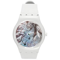 Painted feathers Round Plastic Sport Watch (M)