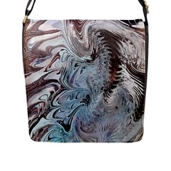 Painted feathers Flap Closure Messenger Bag (L)