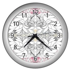 Repeats-modules I Wall Clock (silver) by kaleidomarblingart