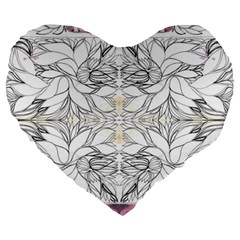 Repeats-modules I Large 19  Premium Flano Heart Shape Cushions by kaleidomarblingart