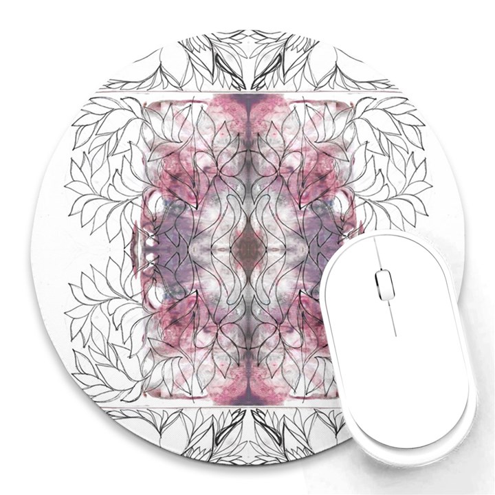 Inked petals Round Mousepads