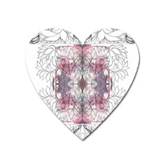 Inked Petals Heart Magnet by kaleidomarblingart