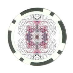 Inked Petals Poker Chip Card Guard by kaleidomarblingart