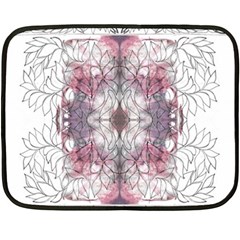 Inked Petals Double Sided Fleece Blanket (mini)  by kaleidomarblingart