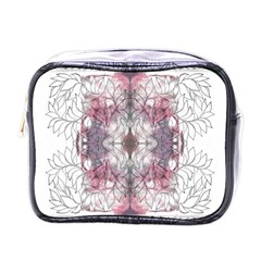 Inked Petals Mini Toiletries Bag (one Side) by kaleidomarblingart