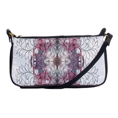 Inked Petals Shoulder Clutch Bag by kaleidomarblingart