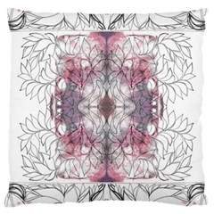 Inked Petals Large Cushion Case (one Side) by kaleidomarblingart