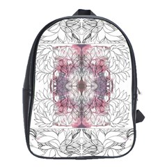 Inked Petals School Bag (xl) by kaleidomarblingart