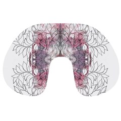 Inked Petals Travel Neck Pillow by kaleidomarblingart