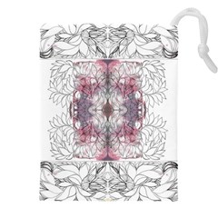 Inked Petals Drawstring Pouch (4xl) by kaleidomarblingart