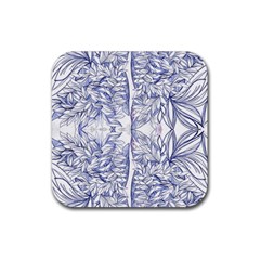 Blue Biro Ornate Rubber Coaster (square)  by kaleidomarblingart