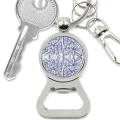 Blue Biro Ornate Bottle Opener Key Chain by kaleidomarblingart