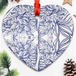 Blue biro ornate Heart Ornament (Two Sides) Front